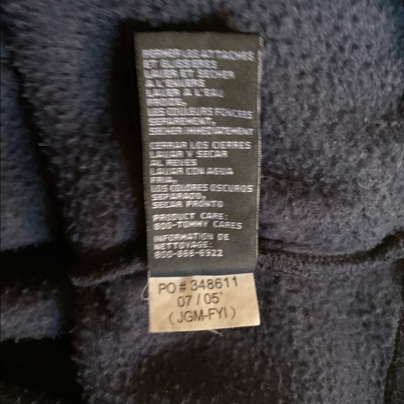 Y2K TOMMY HILFIGER BLUE FLEECE PULLOVER ZIP SWEATER UNISEX M-L - Picture 8 of 10